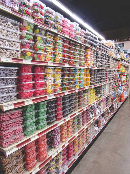 Shelves of dry goods